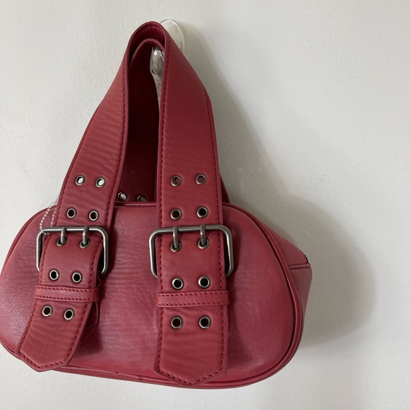 The Free People Elegant Red Leather Handbag Say Yes Bag NWOT - Picture 9 of 14